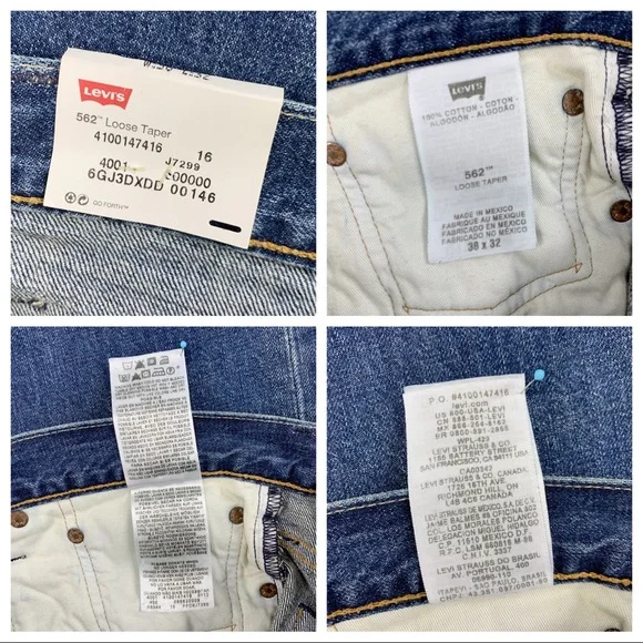 Levi’s 562 Loose Fit Tapered Ankle Button Fly Red Tab - Picture 13 of 15